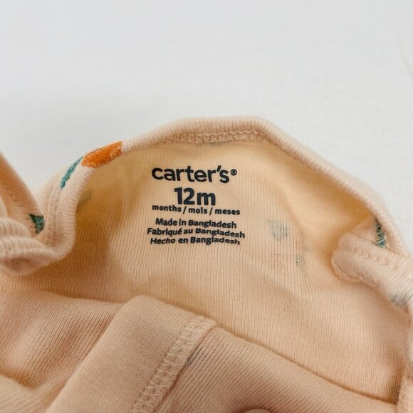 Carters Baby Girls Size 12 Months 3 Piece Sunflower Floral Solid Romper Set 1848 - Picture 4 of 8